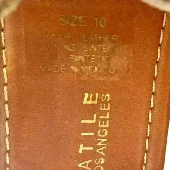 Very Volatile Los Angeles Brown Leather Huaraches Style Wedge Heel Sandals 10 - Picture 3 of 7